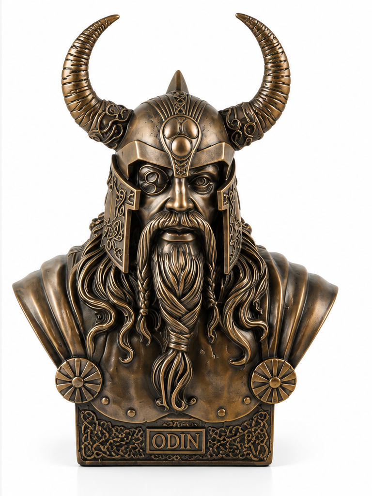 Odin 11 inch Norse bronze-tone bust