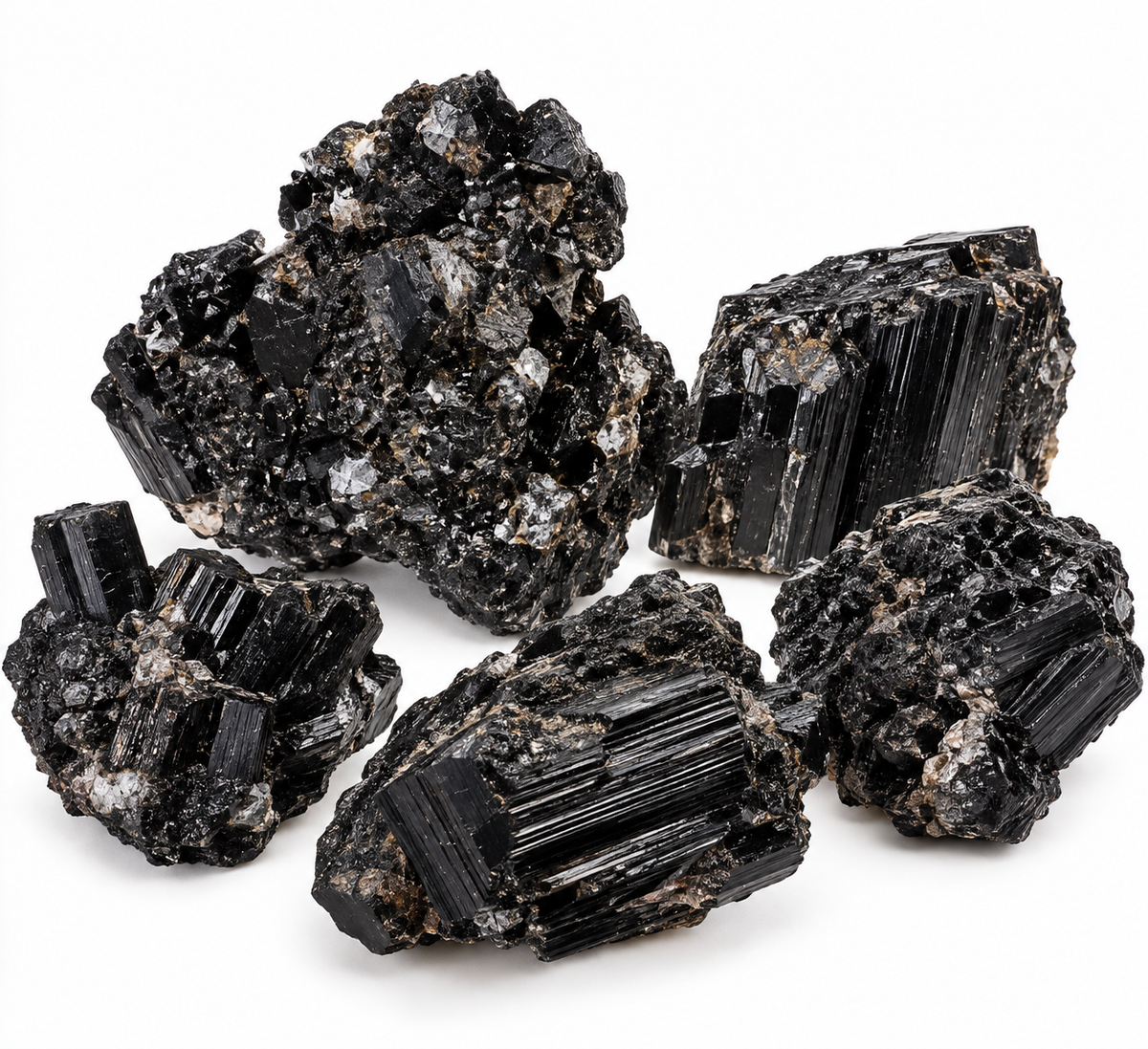 Black Tourmaline Specimens • Approx. 3 lb Flat