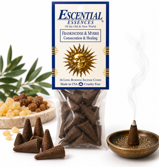 Frankincense and Myrrh Essential Essences incense cones, 16 pack