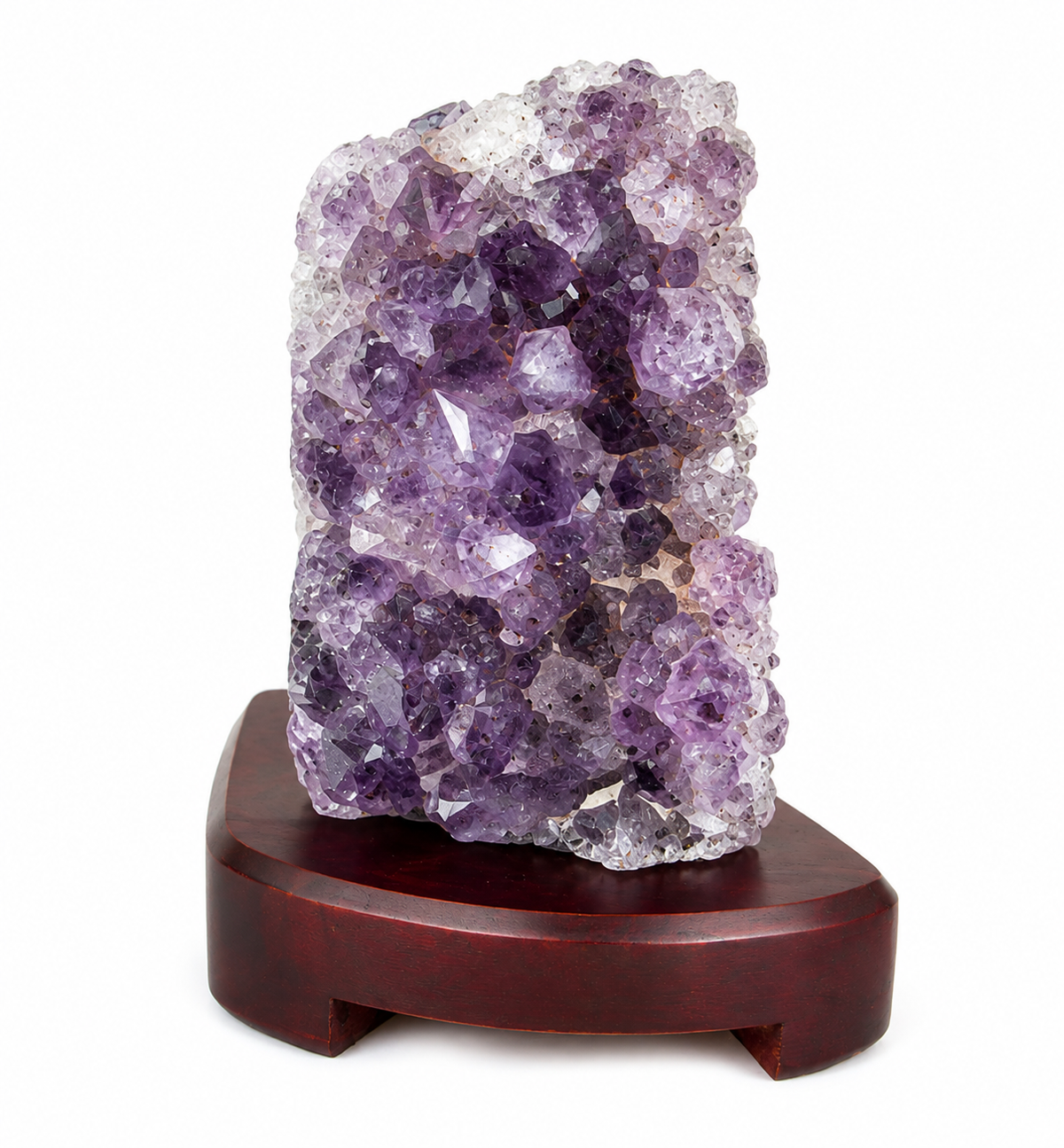 Amethyst Druse Lamp on polished wooden base