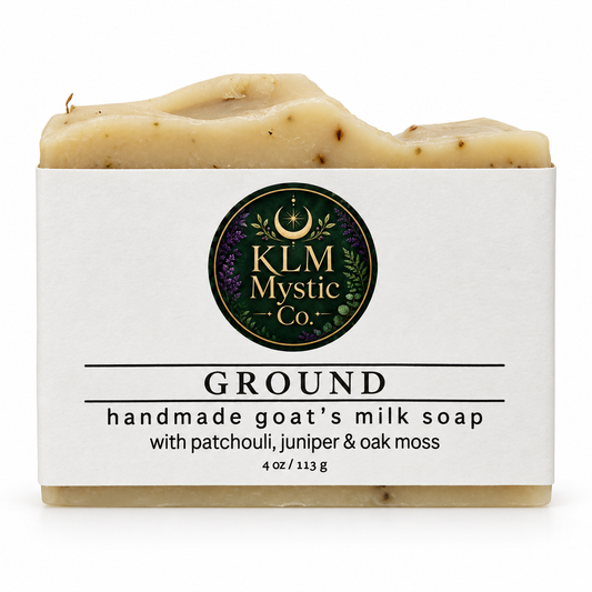 GROUND handmade goat’s milk soap — labeled front
