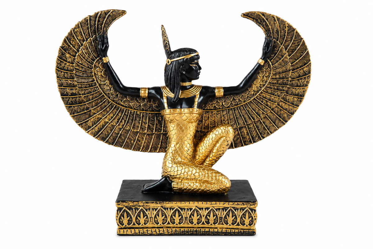 8 1/2 inch Ma'at with open wings statue