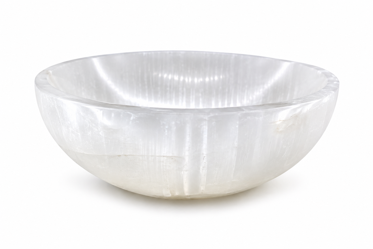 4 inch Selenite Oval Bowl