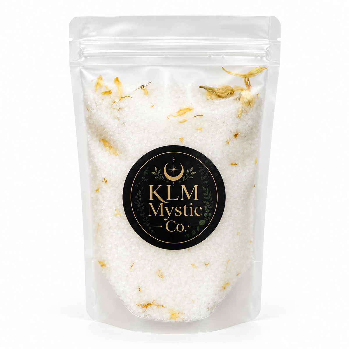 Front view of UPLIFT Jasmine Botanical Bath Soak by KLM Mystic Co.