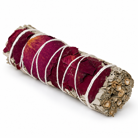 White Sage and Rose Petal Bundle on a clean white background